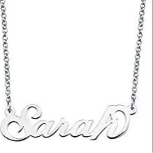 Pugster Silver Name Necklace